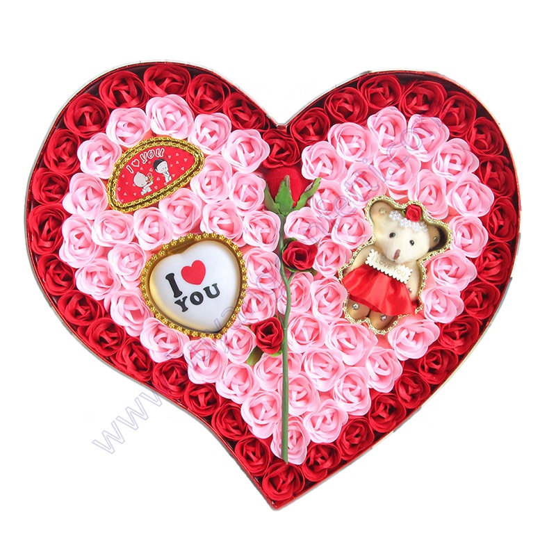 Valentines Day Gifts Rose Box Soap Roses Forever Galaxy Petals Balloons Teddy Bear for Valentine's I Love You Valentine Gift