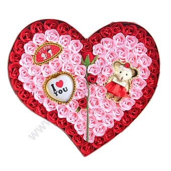 Valentines Day Gifts Rose Box Soap Roses Forever Galaxy Petals Balloons Teddy Bear for Valentine's I Love You Valentine Gift