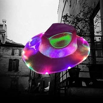 Colorful LED Light Up Hat Adult Cowboy Cowgirl Hat for Halloween Christmas Party EDC Cosplay costume Hats