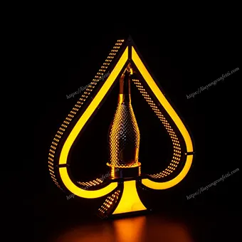 LED luminous spade A wine seat stainless steel champagne wine holder bar KTV nightclub  wine display rack