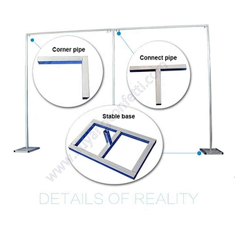 Backdrop Stand Frame Arch Photo Booth Pipe Drape Wedding Ceremony Photography Diy Adjustable Metal Kit Weighted Steel Base Heavy