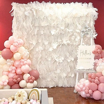 Artificial Silk Rose Feather Pampas Grass Custom Flowerwall 5d Panel 3d Roll Up Fabric Cloth Wedding Backdrop Decor Flower Wall