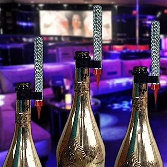 Champagne Bottle Double Holder Safety Hot Sale Plastic Ice Fountain Cheap Safe Triangle Black Nightclub Sparkler Clips