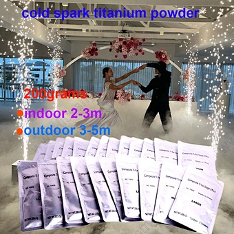 30 Bags Odor Vacuum Packaging Spray Ti 200g Titanium Composite Sparkulars Cold Spark Powder For Wedding Firework Machine