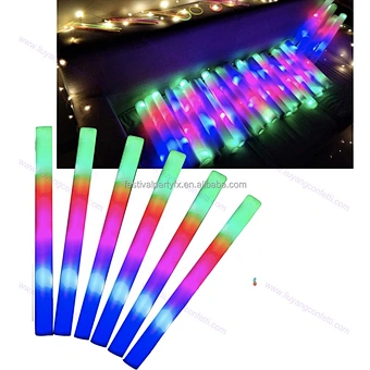 Wholesale Custom Foam Light Sticks 3 Modes Colorful Flashing Foam Glow Sticks Bulk Flashing Light Up Cheering Stick