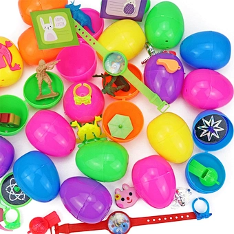 Baskets Decoration 2023 Bunnies Bag Sublimation Hot Sale Kids Party Favors Plastic Easter Eggs With Toys Inside