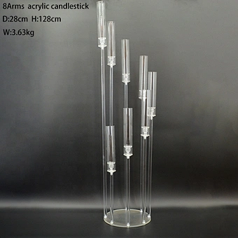 New style 118cm tall Clear acrylic Candle Holders wedding centerpiece crystal 5 arms candelabra for party and mariage decoration