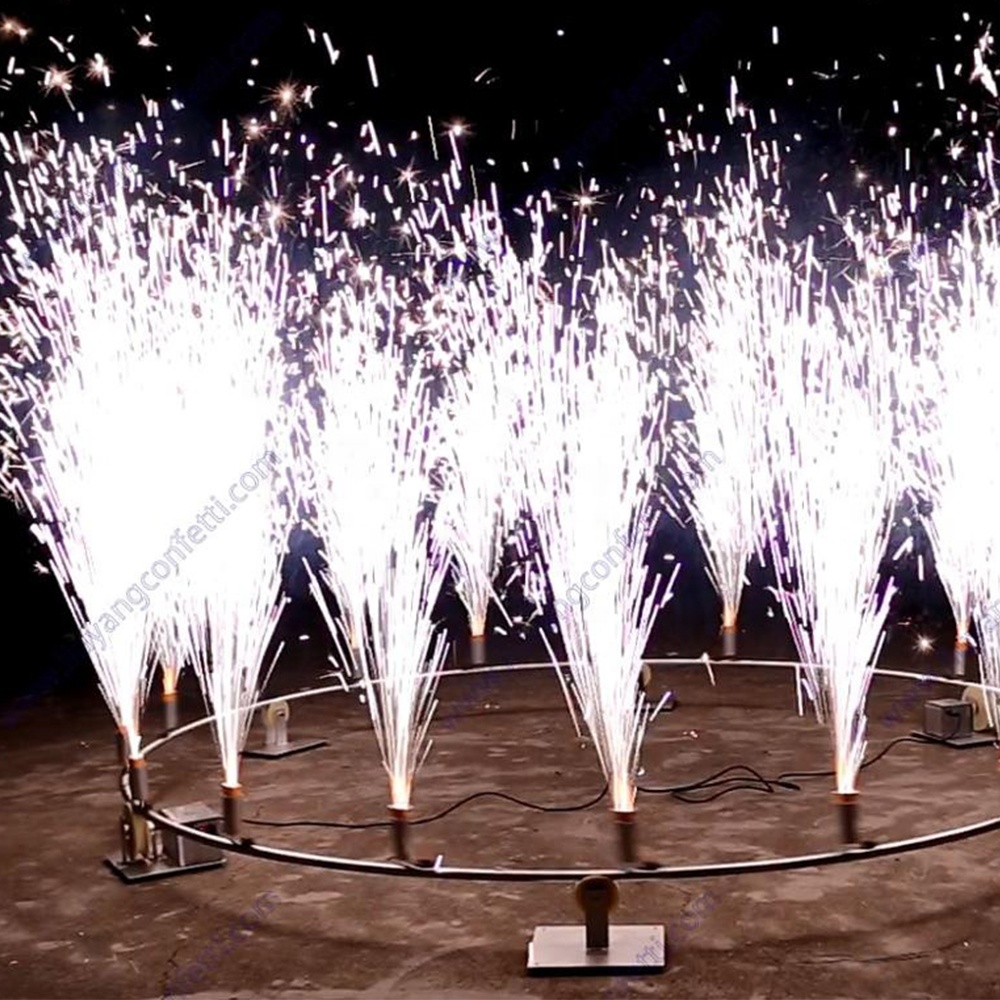 2020 new arrive hot sale remote control 360 degree spinning pyro indoor cold firework firing system for wedding decoration DJ FX