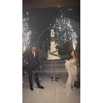 remote control cold pyro fountain fireworks spark firing machine semicircle arch shape  For Wedding Stage party decoration