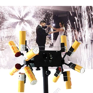 Wedding Marriage Bride Proposal hot sale 12cue 12channel rotate double wheel wireless remote control cold firework firing system