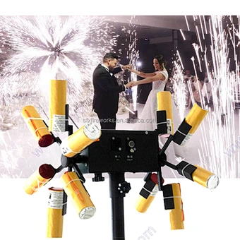 Wedding Marriage Bride Proposal hot sale 12cue 12channel rotate double wheel wireless remote control cold firework firing system