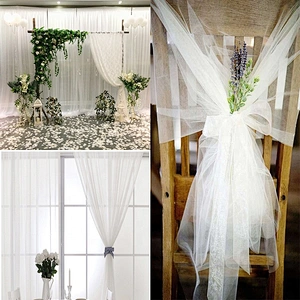5m 10m Drape Organza Roll Sheer Fabric Mariage Yarn Birthday Event Party Supplies Backdrop Chair Decor Tulle Wedding Decoration