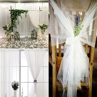 5m 10m Drape Organza Roll Sheer Fabric Mariage Yarn Birthday Event Party Supplies Backdrop Chair Decor Tulle Wedding Decoration