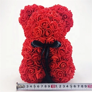 Girlfriend 25cm 40cm Rose Bear Gift Box Valentine Gifts Giant 2021 Preserved Rose Bear Mothers Day Gift Handmade Rose Teddy Bear
