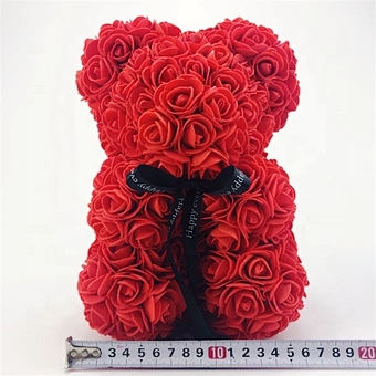 Girlfriend 25cm 40cm Rose Bear Gift Box Valentine Gifts Giant 2021 Preserved Rose Bear Mothers Day Gift Handmade Rose Teddy Bear