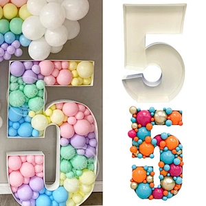 Colour White Stand Frame 73cm Blank Giant Filling Box Mosaic Kid Adult Event Birthday Anniversary Party Decor Number Balloon