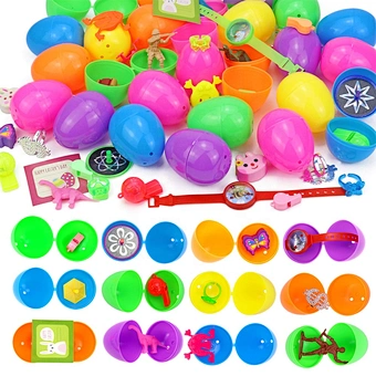 Baskets Decoration 2023 Bunnies Bag Sublimation Hot Sale Kids Party Favors Plastic Easter Eggs With Toys Inside