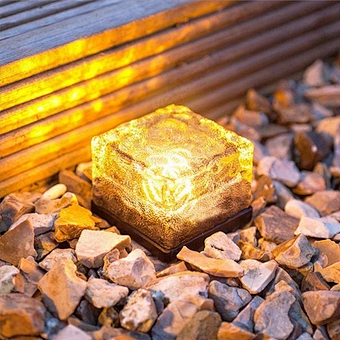 Solar Block Cube Garden Light Cool Battery Landscape Lighting Glasses Led Outdoor Squares Paving White Path Ice Bricks