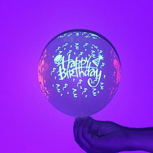 Uv Black Light Reactive Color Fluorescent Balloon Birthday Happy Latex Glow Blacklight Kids Luminous Decor Neon Party Supplies
