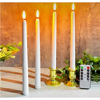 Simulation candleRealistic Plastic Flameless LED Taper Candles with Yellow Flickering Light Battery Operated With Remote Candles