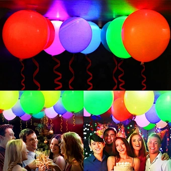 Wholesale Bobo Flashing Clear Strip Latex Party Birthday Wedding Company Annual Meeting Decoration Color Led Light Up Balloon