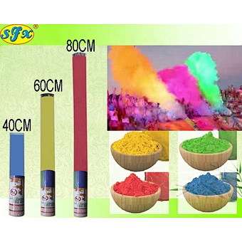 Gender Reveal Party Poppers Holi Powder Cannon orange color Smoke Shooter color Run Holi Powder Shooter For Celebration Sport