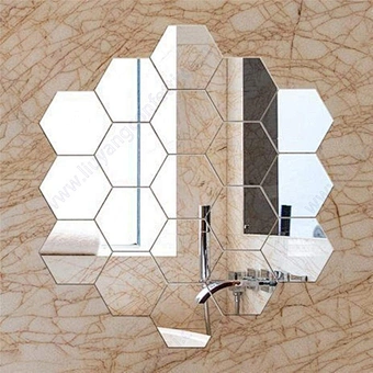 Wall Stickers Sheet Decor Non-glass Vinyl Square Acrylic Car Anti Fog Hexagon Pvc Flower 3d Background Mirror Sticker