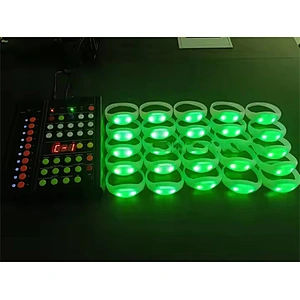 Event Festival Party Flash Up Concert Sound Activated Remote Silicone Light Led Bracelet Custom Logo Dmx Control Led Wristband