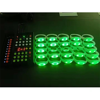 Event Festival Party Flash Up Concert Sound Activated Remote Silicone Light Led Bracelet Custom Logo Dmx Control Led Wristband