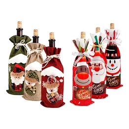 Supplies Light Gift Tree Decorative Wine Bottle Cover Bag Merry Decor Home 2023 Ornament Xmas New Year 2024 Christmas Decoration