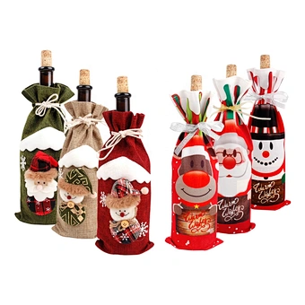 Supplies Light Gift Tree Decorative Wine Bottle Cover Bag Merry Decor Home 2023 Ornament Xmas New Year 2024 Christmas Decoration