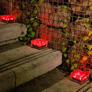 Led Decorative Paving Rgb Outdoor Decoration Waterproof Deck Light Ground Buried Lamp Garden Pathway Clear Glass Solar Ice Brick