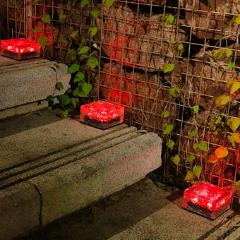 Led Decorative Paving Rgb Outdoor Decoration Waterproof Deck Light Ground Buried Lamp Garden Pathway Clear Glass Solar Ice Brick