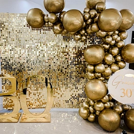 Air Active Flect Shimmer Blush Blooms Glitter Decorative Gold Color Wedding Backdrop Hochzeit Decoration 3d Wall Panel Sequins