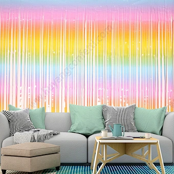 Birthday Zone Metallic Foil Fringe Shimmer Backdrop Wedding Party Wall Decoration Photo Booth Backdrop Tinsel Glitter Curtain
