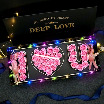 Valentines Best 2020 Wrapping Party Suplies Mother's Heart Paper Box Love You I Rose Flower Large Couple Gift Valentine's Day