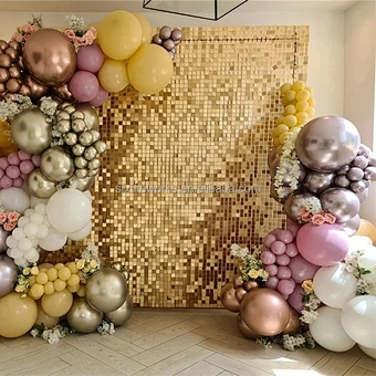 Air Activate 3D Shiny Shimmer Square Sequin Wall Panel Board for Wedding Events Festivals Advertising Backdrop Signs Decoration