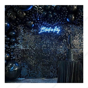 Board Disc Sequin Decorative Panel Iridescent Decoration Stand Decor 3d Mirror Effect Sparkle Multic Backdrop Black Shimmer Wall