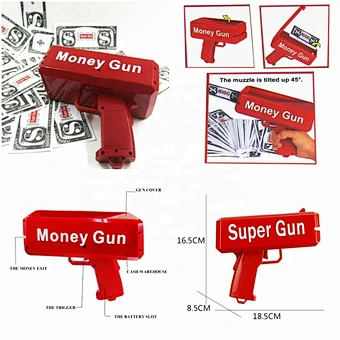 Spray Shooter Super Toy Gold Cash Flying Latest Paper Party Celebration Machine Custom Customization Shoot Red Real Money Gun