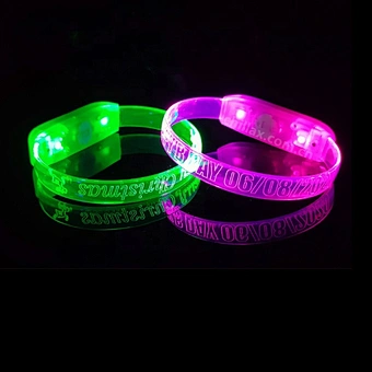 Remote Control Light Up Name Silicone Controlled Hot Sales Custom Glow Sticks Led Bracelet Wristband For Party Supplies