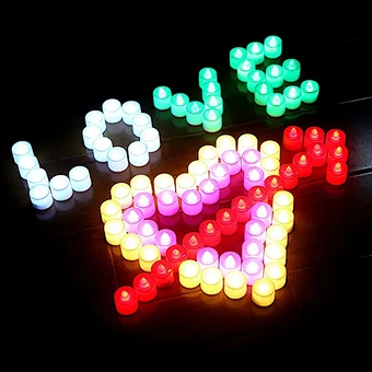 Valentine's Day Heart Shape LED Tealight Candles Romantic Love LED Simulation Candles With Battery