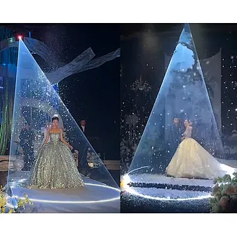 New Couple's First Dance Ceremony Laser Light with Snowing Effect - Modern Wedding Laser Light Decorations for Bride Party