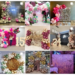 Outdoor Gold Sequin Round Square Shimmer Wall For Decoration 4d Panels Sequins Backdrop Custom Logo Ballon Party Decoration