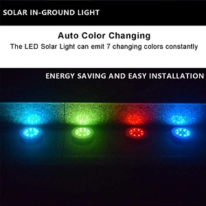 Colored Disk Garden Waterproof Landscape Lighting Yard Lawn Patio Pathway Walkway Driveway Changing Color Solar Ground Light