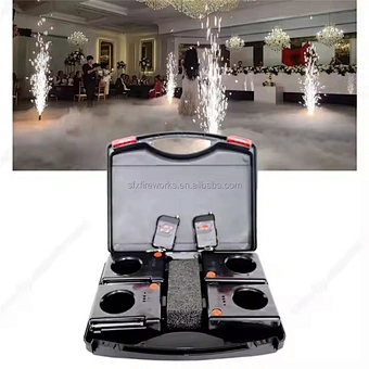 Wedding event FX 4 Cues cold pyro fountain stage indoor pyrotechnic wireless remote control rechargeable fireworks firing system