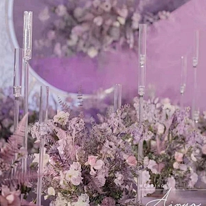 New style 118cm tall Clear acrylic Candle Holders wedding centerpiece crystal 5 arms candelabra for party and mariage decoration