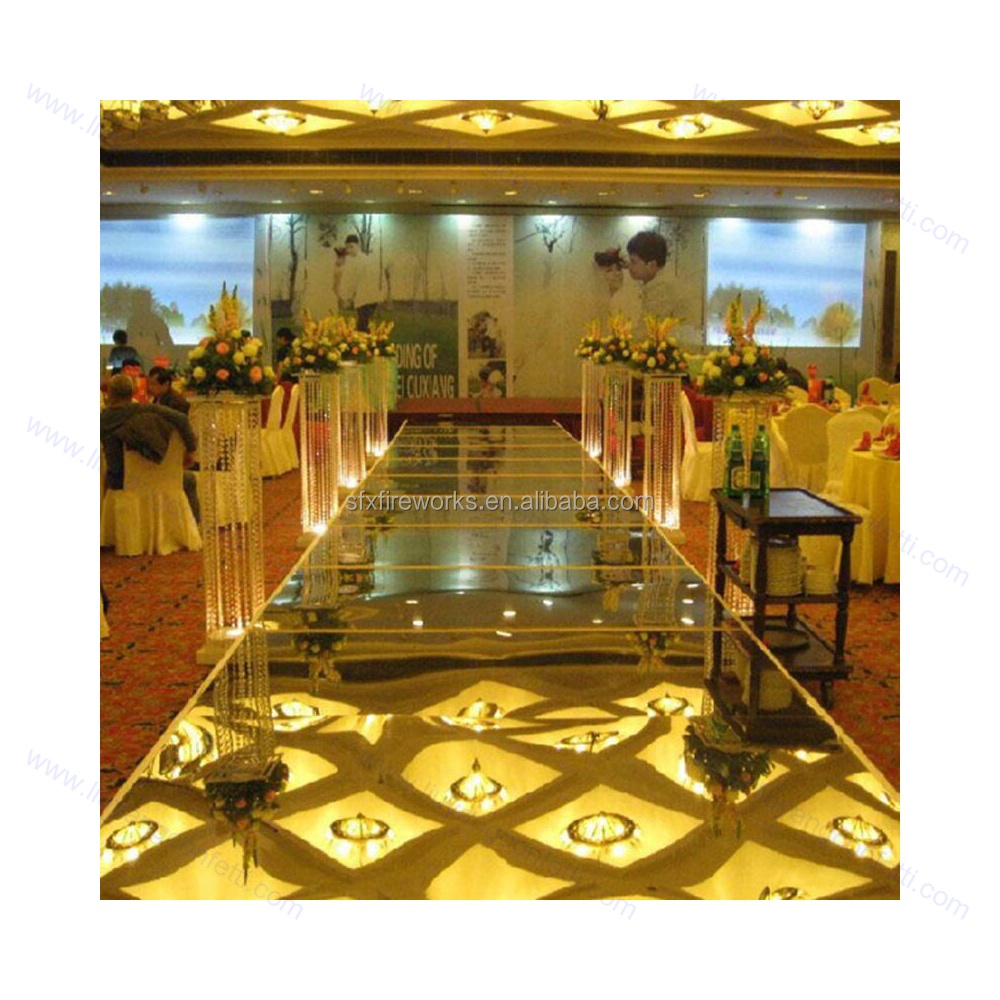 Hot Sale White Wedding Aisle Runner Stage Decoration Floor Mirror Carpet For Wedding Supplies