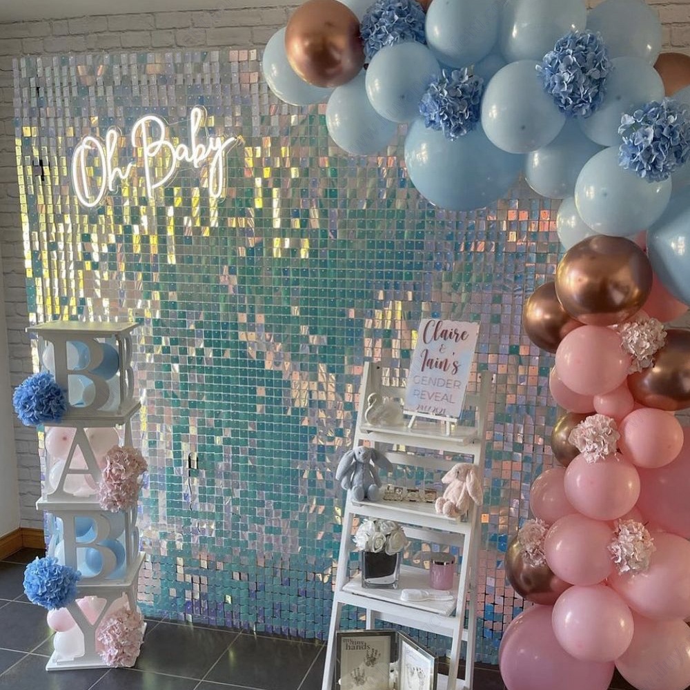 Event Show Rent Birthday Wedding Decoration 4d Panel Backdrop Custom Logo Party Outdoor Color Sequin Round Square Shimmer Wall
