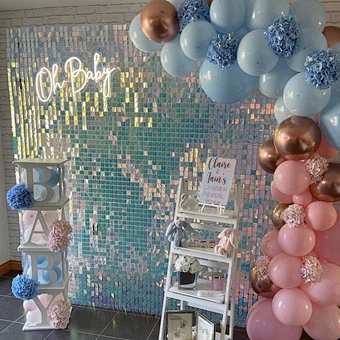 Event Show Rent Birthday Wedding Decoration 4d Panel Backdrop Custom Logo Party Outdoor Color Sequin Round Square Shimmer Wall
