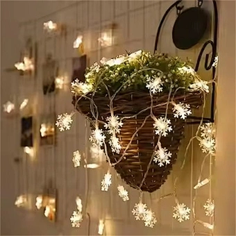 Snowflake String Lights Christmas Tree Fairy Garlands Curtain light Outdoor for Xmas Party New Year's Decor